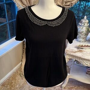 Elle Black sweatier rhinestones SIZE L NWT